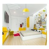 RİOLİGHT MODERN SARI İÇİ BEYAZ 1 BEBEK,ÇOCUK,GENÇ ODASI İÇİN TEKLİ METAL SARKIT AVİZE ÇAP:30CM