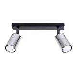 Rıolıght Modern Siyah Gövde Krom Hareketli Başlık 2Xgu10 Led Spot Led Avize (Ampul Dahil)