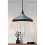 Riolight Modern Siyah Içi Gold Oda,mutfak,cafeler Için Tekli Metal Sarkıt Avize ÇAP:35CM - 1