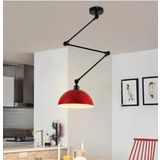 RİOLİGHT MODERN ÜÇ MAFSALLI AKROBAT KIRMIZI BAŞLIK METAL MASA ÜSTÜ SARKIT AVİZE ŞAPKA ÇAPI:30CM