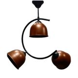 RİOLİGHT MODERN ÜÇLÜ BAKIR BAŞLIK METAL SARKIT AVİZE