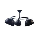 RİOLİGHT MODERN ÜÇLÜ MAT ALTIN GÖVDE SİYAH BAŞLIK METAL SARKIT AVİZE
