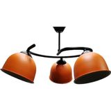 Riolight Modern Üçlü Turuncu Başlık Metal Sarkıt Avize - Siyah - 3