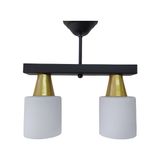Riolight Modern,vintage,retro Sıralı Siyah ikili 2xe27 Opal Camlı Sarkıt avize Uzunluk:30cm - Beyaz