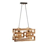 RİOLİGHT RETRO AHŞAP İKİLİ AVİZE UZUNLUK: 40CM RIO000331