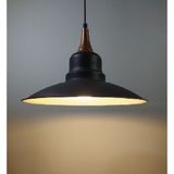 Riolight Retro Bakır Askılı Tekli Metal Sarkıt Avize Şapka Çapı: 30CM - Siyah - 1