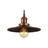 Riolight Retro Bakır Eskitme Tekli Metal Sarkıt Avize Şapka Çapı: 23CM - 1