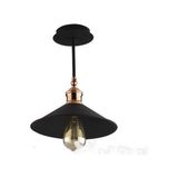 Riolight Retro Bakır Mafsallı Hareketli Başlık Tavan Avizesi Şapka Çapı: 22CM - Siyah - 1