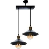 Riolight Retro Ikili Metal Sarkıt Avize UZUNLUK:30CM Şapka ÇAPI:22CM - Siyah