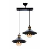 RİOLİGHT RETRO İKİLİ METAL SARKIT AVİZE UZUNLUK:30CM ŞAPKA ÇAPI:22CM
