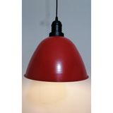 Riolight Retro Kırmızı Içi Beyaz Tekli Metal Sarkıt Avize Çapı: 28CM - Eskitme