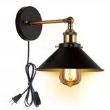Riolight Retro Mafsallı Fişli Kablolu Metal Duvar Şapka Çap 22 cm Aplik