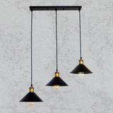 Riolight Retro Masa Üstü Metal Sarkıt Avize Taban UZUNLUĞU:60CM Şapka ÇAPI:22CM - Siyah - 3