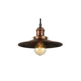 RİOLİGHT Retro Rustik Bakır Eskitme Tekli Metal Sarkıt Avize Şapka Çapı: 22cm