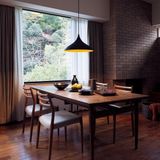Riolight Retro Rustik Siyah Içi Gold Tekli Metal Masa Üstü,cafe Için Sarkıt Avize ÇAP:40CM - 1