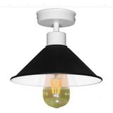 Riolight Retro Rustik Tekli Metal Plofonyer Avize Şapka ÇAPI:23CM - Siyah - 1