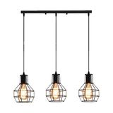 Riolight Retro Sıralı Masa Üstü Metal Kafes Avize - Siyah - 3