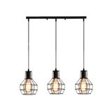 RİOLİGHT Retro Sıralı Üçlü Kafes Avize Taban Uzunluk: 60cm RIO000276