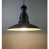 RİOLİGHT RETRO SİYAH ASKILI TEKLİ METAL SARKIT AVİZE ŞAPKA ÇAPI: 30CM