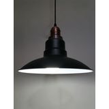 Riolight Retro Siyah İçi Beyaz Tekli Metal Sarkıt Çap: 30cm