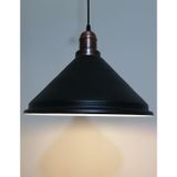 Riolight Retro Siyah İçi Beyaz Tekli Metal Sarkıt Çap 33cm