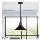 Riolight Retro Tekli Metal Sarkıt Avize Şapka Çapı: 28CM - Siyah - 1