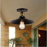 Riolight Retro Tekli Metal Tavan Avizesi Şapka Çapı: 28CM - Siyah - 1