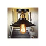 Riolight Retro Tekli Mnetal Tavan Avizesi Şapka Çapı: 22Cm - Siyah Renk