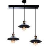 RIOLIGHT RETRO ÜÇLÜ METAL AVİZE TABAN UZUNLUĞU: 60CM ŞAPKA ÇAPI: 22CM RIO0001014