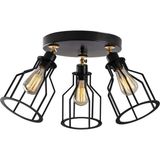 Riolight Retro Üçlü Metal Kafes Avize - Siyah - 3