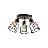 Riolight Retro Üçlü Metal Kafes Avize - Siyah Renk