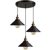 RİOLİGHT RETRO ÜÇLÜ YUVARLAK TABAN METAL AVİZE ÇAP: 30CM RIO000273