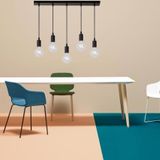 RİOLİGHT RETRO1,RUSTİK1,VİNTAGE1 MODERN 5XE27 DUYLU METAL MASA ÜSTÜ SARKIT AVİZE UZUNLUK:60CM