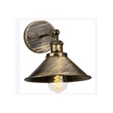 Riolight Retro1,rustik,vintage1 Fırçalı Matt Sarı 1xe27 Hareketli Başlık Metal Duvar Aplik Çap:23cm Altın - Bronz