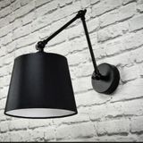 RİOLİGHT RETRO,RUSTİK SİYAH HAREKETLİ KUMAŞ BAŞLIK SİYAH ÜÇ MAFSALLI METAL GÖVDE AKROBAT APLİK