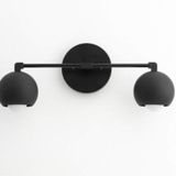 RİOLİGHT RETRO,RUSTİK,MODERN SİYAH 2XE27 DUYLU GLOP METAL AYNA ÜSTÜ DUVAR APLİK