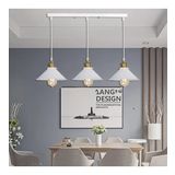 RİOLİGHT RETRO,RUSTİK,VİNTAGE BEYAZ 3XE27 SIRALI MASA ÜSTÜ SARKIT METAL AVİZE UZUNLUK:60CM