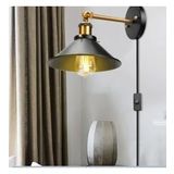 RİOLİGHT RETRO,RUSTİK,VİNTAGE HAREKETLİ BAŞLIK FİŞLİ KABLOLU DUVAR APLİK ŞAPKA ÇAPI:23CM