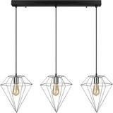 Riolight retro,rustik,vintage krom Prizma Masa Üstü Metal Sarkıt Avize Uzunluk: 60CM - Krom - Siyah