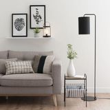 Riolight Retro,rustik,vintage Kumaş Başlık Siyah Metal Lambader Köşe Lambası