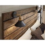 Riolight Retro,rustik,vintage Mafsallı Yatak Başı Aplik Şapka Çap Siyah