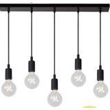 Riolight Retro,rustik,vintage Modern 5XE27 Duylu Metal Masa Üstü Sarkıt Avize UZUNLUK:60CM - Siyah - 3