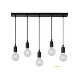 Riolight Retro,rustik,vintage Modern 5xe27 Duylu Metal Masa Üstü Siyah