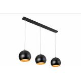 Riolight Retro,Rustik,vintage Siyah Küre 3XE27 Duy Masa Üstü Sarkıt Metal Avize Taban UZUNLUĞU:60CM