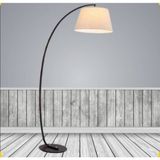 Riolight Retro,rustik,vintage1 Hareketli Krem Kumaş Başlık Siyah Metal Gövde Lambader Köşe Lambası