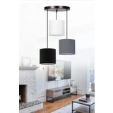 RİOLİGHT RETRO,VİNTAGE METAL TABAN KUMAŞ BAŞLIK 3XE27 DUYLU SARKIT AVİZE TABAN ÇAPI:30CM
