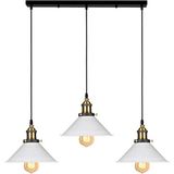 Riolight retro,vintage,rustik 3XE27 siyah gövde beyaz başlık masa üstü masa üstü avize çap:60cm