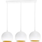 RİOLİGHT RETRO,VİNTAGE,RUSTİK BEYAZ 3XE27 DUYLU METAL MASA ÜSTÜ AVİZE GLOP ÇAPI:20CM UZUNLUK:60CM