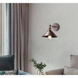 Riolight Retro,Vintage,Rustik Fırçalı Bakır 1Xe27 Metal Hareketli Başlık Duvar Aplik Çap:23cm