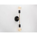 RİOLİGHT RETRO,VİNTAGE,RUSTİK SİYAH 2XE27 DUYLU METAL AYNA ÜSTÜ DUVAR APLİK